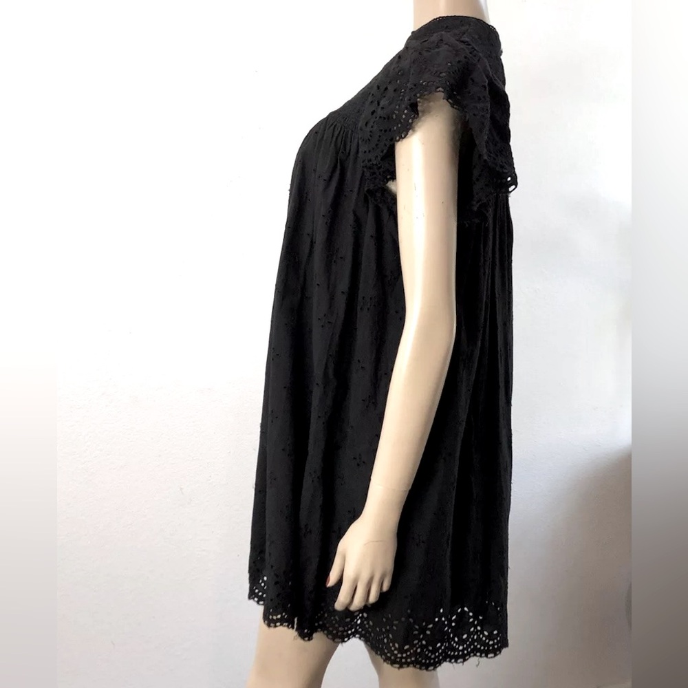 NWOT! Stelle Black Eyelet Mini Dress - Size:M - Picture 2 of 5